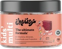 Chewsy Kids 'Multivitamin, Lækker Candy- Style Daily Vitamin Chews + Probiotika + Superfoods, Wild Berry Flavor Chewable Fruity Supplement Chews, individuelt indpakket, Let at nyde, 30-dages levering