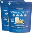 PureClean Protein 25G Organic Grass Fed Beef Bone Broth Protein fra Svensk Kvæg - Paleo & Keto- Friendly, Gluten- Free, Sugar- Free, Dairy- Free - Forbedret med Collagen Peptider - (40 Servering)
