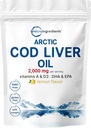 Torsk Lever Oil 2.000mg Per Servering, 360 Softgels ttesmå 124; Burpless Lemon Flavored - Rig i Omega 3, Vitaminer A & D3, EPA, DHA ttesmå 124; Wild fanget Arctic Deep Sea Fish