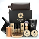 Beard Kit Gaver til mænd, Faderens Dag Fødselsdagsgaver til mænd far ham, Grooming & Trimming Tool Complete Set, Beard Care Kit med 2 Beard Growth Oil / Balm / Brush / Comb / Baring Sæbe / Cup & Storage Bag