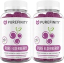PUREFINITY Elderberry Gummies with Sambucus, Vitamin C, and Zinc – Your Perfect Daily 3-in-1 Supplement for Kids & Adults – Gluten Free, Non-GMO, Vegan, 60 Count (Pack of 2)