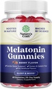 Melatonin 5mg Natural - Gelatin Free and Halal Melatonin Gummies 5mg Sleep Supplement for Adults - Berry Sleep Gummies for Adults Fall Asleep Faster with Natural Flavors and Colors 60ct