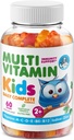 DR. Formand MORITZ Kids Multivitamin Gummies 14 Essentielle Vitamin Dagligt tillæg for alderen 2 + Vitamin ACDE Vegetar B6 B12 Zink Biotin Gummy Multivitaminer til barn- (60 Greve)