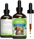 Pet Wellbeing Life Gold for Dogs - Understøtter afgiftning, immunsystem sundhed, antioxidanter - Vet- Formuleret herbal supplement - 4 oz (118 ml)