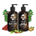 Perfecto Beard Wash & Beard Conditioner sæt med Argan og Jojoba Oils - Styrker og Softens - Natural Sandalwood Duft