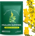 Mullein Gummies for Lung Detox, 2000mg Mullein Leaf Extract for Respiratory & Digestive & Immune Support, Organic Mullein Herb Supplement for Mucus Relief for Respiratory, Immune, Vegan 60 Gummies