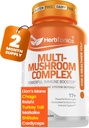 Herbtonics All-in-One Mushroom Supplement for Immune System Support | Nootropic Brain Support Supplement with Lion's Mane, Cordyceps, Reishi | Powerful Mushroom Complex | 120 Vegan Capsules