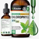 BIO KRAUTER Flydende Chlorophyll Drops - Rengøring og immunforsvar - Intern deodorant - Natriumkobber Chlorophyllin Extract Supplement - 2 fl oz