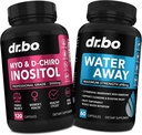 Myo-Inositol & D-Chiro Inositol & Water Away Pills - Water Retention Diuretics for Gut Health & Leg Swelling - Supplements for Women to Support Menstrual Cycle & Female Health