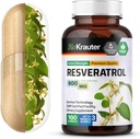 BIO KRAUTER Resveratrol Supplement Kapsler 600 mg - 100 Tæl - Naturlig antioxidant Kilde - 98% Pure Trans Resveratrol Powder - Vegan