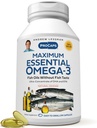 ANDREW LESSMAN Maximum Essential Omega-3 Orange - 360 Softgels - Ultra-Pure, High Potence Omega-3 Olies. Høj DHA, ingen stomach, ingen kontaminanter, ingen kviksølv. Lille let at synke bløddele