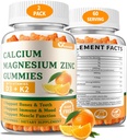 (2 Pack) Calcium Magnesium Zinkgummier med vitamin D3 & K2 - Sukker fri Calciumgummier til kvinder og mænd - Bone & immunstøtte - Non-GMO, Gluten- fri, Orange Flavored - 120 Tæl