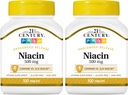 21. Century Niacin 500 mg depottabletter, 100 greve (27474) (pakke med 2)