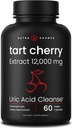 Organic Tart Cherry Extract Kapsler 12.000mg - Fremstillet af Montmorency Tart Cherry Koncentrat, Selleri Seed & Bilberry - Ursyre Cleanse & fælles støtte - Veganske Kapsler
