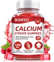 Calcium citrat 1200mg gummies with Vitamin D3: with Calcium Magnesium Zink Vitamin D3 K2 for ben Muscle Immun- Ultimate Absorption Calciumsupplement for kvinder og mænd, sukkerfri