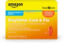 Basic Care Daytime Cold and Flu Relief Softels, Non- Drowsy Cold Medicine, Relief of Pain, Fever, Hough, Sore Throat, Nasal Congestion, 24 Greve