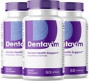 (3 Pack) Dentavim kapsler - al naturlig pleje for tænder og tandkød - Dentavim Dentavim Dental Health Formula Pills - Maksimal styrke, Vitamin & Min til total oral beskyttelse, Denta Vim til anmeldelser