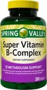 Augu Spring Valley Super Vitamin B- Complex, Metabolisme Support, Tablets Kosttilskud, 250 Tæl