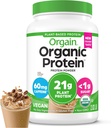 Orgain Organic Vegan Protein Powder, Iced Coffee - 21g Plant Protein, 60mg koffein, Low Net Carb, Ingen laktoseingredienser, Ingen tilsat sukker, Non- GMO, For Shakes & Smoothies, 2,03 lb