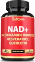 Satoomi NAD Supplement with Nicotinamide Riboside NR, Resveratrol, Quercetin - 60 Count - 30 Days