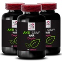 Anti grå hårkapsel - ANTI GRAY HAIR COMPLEX - Vibrant farve, Gray håropløsning, Color genopvågning, Natural tone, Hår pigment genoplivning, Frisk tone, Gray hårstøtte 3 Flasker 180 Kapsler