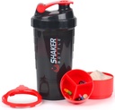 Protein shaker flaske, 16 oz shake kop for protein pulver med opbevaring, Sport vand flaske, Non Slip 3 Layer Twist Off 3oz Cups med pillebakke læk bevis Ryst flasker for proteinblandinger