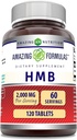 Amazing Formulas HMB (Beta- Hydroxy Beta- Methylbutyrat) Supplement- 124; 2000 Mg Per Serving - 124; 120 Tabletter - 124; Non- GMO - 124; Gluten Free - 124; Fremstillet i USA
