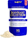 BodyBoost Premium Colostrum Hel, 100% Bovine Colostrum Powder, Immunbooster tillæg med immunoglobulin & Lactoferrin, Græs Fed Colostrum Powder, Gut Health, Diverse Indtagelse, 16 oz