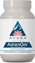 Ayush Herbs Adrenom - Ayurvedic Adrenal og Stress- Support for kvinder og mænd, Ashwagandha & Eleuthero til støtte Adrenal Balance, kognitiv funktion & rolig - 90 Vegetariske kapsler (1 Greve)