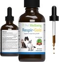 Pet Wellbeing Respirator- Gold for Cats - Understøtter sund vejrtrækning, Open Airways, Respiratory Support, Black Cumin, Horehound, Grindelia - Veterinarian-Formulated Herbal Supplement 2 fl oz (59 ml)