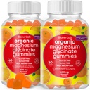 BionerLab Magnesium Glycinat Chewable Gummies (600mg) for børn og voksne Mænd - Vegan Complex med Calcium Kalium Vitamin D B6 L- Theanine - Sugar & Gluten Free - Orange Flavor