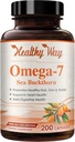Pure Omega 7 Fedtsyrer 200 Kapsler 900mg Natural Sea Buckthorn Oil, NON- GMO USA Made