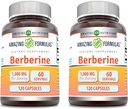 Amazing Formulas Berberine 1000mg Per Serving Kapsler Supplement 124; Ikke GMO 'er