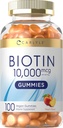Carlyle Biotin 10000mcg Gummies Note 124; 100 Greve Note 124; Peach Flavor Supplement Note 124; Vegan, Non- GMO, Gluten Free