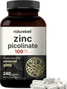 High Potency Zinc Picolinate 100mg - 240 Capsules, Bioavailable Form of Zinc for Immune Support and Skin Health - Non-GMO and Gluten