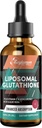 2000MG Liposomal Glutathion Liquid Drops, Ultra High Absorption, Naturlig afgiftning, Immunsystem & Hudsuprot *, L- Glutathion, C-vitamin & hyaluronsyre, kapsler Alternative, 2.02 OZ