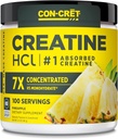 CON- CRET Creatin HCl Pulver • 124; Muskel, Kognitiv, Cellular Energy Support • 124; Ingen Bloating eller Cramps • 124; USA Made & NSF Certified • 124; Ananas (100 Servering)