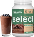 PEScience Select Vegan Protein Powder, Plant Based Protein Powder, Amazing Taste, Glat Texture, Pea og Brown Rice Blend, Dairy Free, Lactose Free, Gluten Free - Chokolade Bliss, 27 Servere