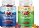 Bundle of Kids Magnesium Gummies - Supplement for nerve sundhed, Muscles & Sund Heart Support, og Plantebaserede Kids Multivitamin Gummies - Multivitamin for Immunitet Support med Vitaminer A C D3 E B