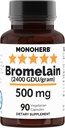MONOHERB Bromelain 500 mg per Capsule - 90 Veg Capsules - 90 Servings