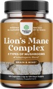 Advanced Lion 's Mane Mushroom Supplement - Lions Mane Supplement Kapsler med Reishi, Chaga, Maitake & Shiitake for Brain Health Memory Support & Focus - Nootrop for Mental Klarhed - 120 Caps