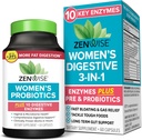 Zenwise Health 3-in-1 Womens Probiotic Supplement for Digestive, Gut Flora & Vaginal Health - Daily Probiotics & Prebiotics for Women with Digestive Enzymes Supports Bloating & Gas Relief - 60 Count