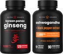 NutraChamps Korean Ginseng Capsules and Ashwagandha Capsules 2 Pack Bundle