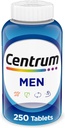 Centrum Multivitamin til mænd, Multivitamin / Multimineral tillæg med vitamin D3, B Vitamin og antioxidanter, Gluten Free, Non- GMO Ingredienser - 250 Tæl