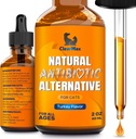 Antibiotika til katte i Drops - Сat Respiratory Infektion Behandling: Cold, Hough, og Allergier - Kat UTI Behandling med Tyrkiet Flavor - Kan støtte Hips & Joints - Korrekt for alle aldre & racer - 2 Oz