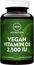 MRM Nuturition Vegan Vitamin D3 2,500 IU | Bone + Immune Health | Made from lichens | Supports Calcium Absorption | Vegan + Vegetarian Friendly | 60 Servings