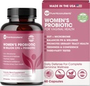 Probiotika til kvinder, PH Balance & Vaginal Health Support, 50 Millioner CFU Per Serve, Gut, fordøjelig & Urinary Tract Care, Lactobacillus & Prebiotics, 60 Kapsler