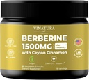 VINATURA Berberine 1500mg - Berberine Supplement with Ceylon Cinnamon, Max Potency Berberine HCL - 90 Capsules