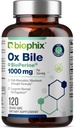 biophix Ox Bile 1000 mg with BioPerine 120 Veggie Capsules - High Absorption Digestive Enzymes Supplement - Liver Metabolic GI Fat Metabolism Support
