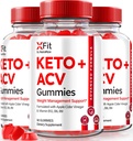 (3 Pack) Xfit Keto ACV Gumies, Official Keto + ACV Vægttab Formel, Alle naturlige Apple Cider Vingitre 1000MG, X Fit Keto Plus ACV Gummy til sundhed og fitness, Xfit ACV Keto Gomitas (180 Gummies)